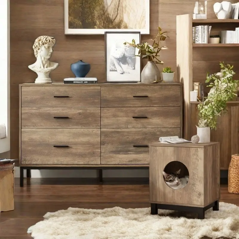 Bronx 6 Drawer Chest with Pet Side Table Bundle | Stylish Furniture for You and Your Pet