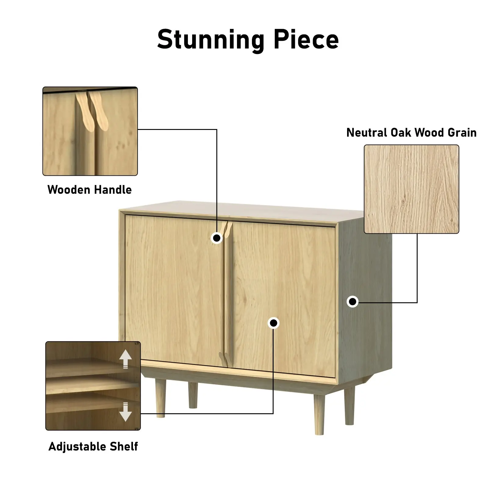 Swedish Compact Sideboard Buffet Cabinet | Stylish and Space-Saving Storage Solution