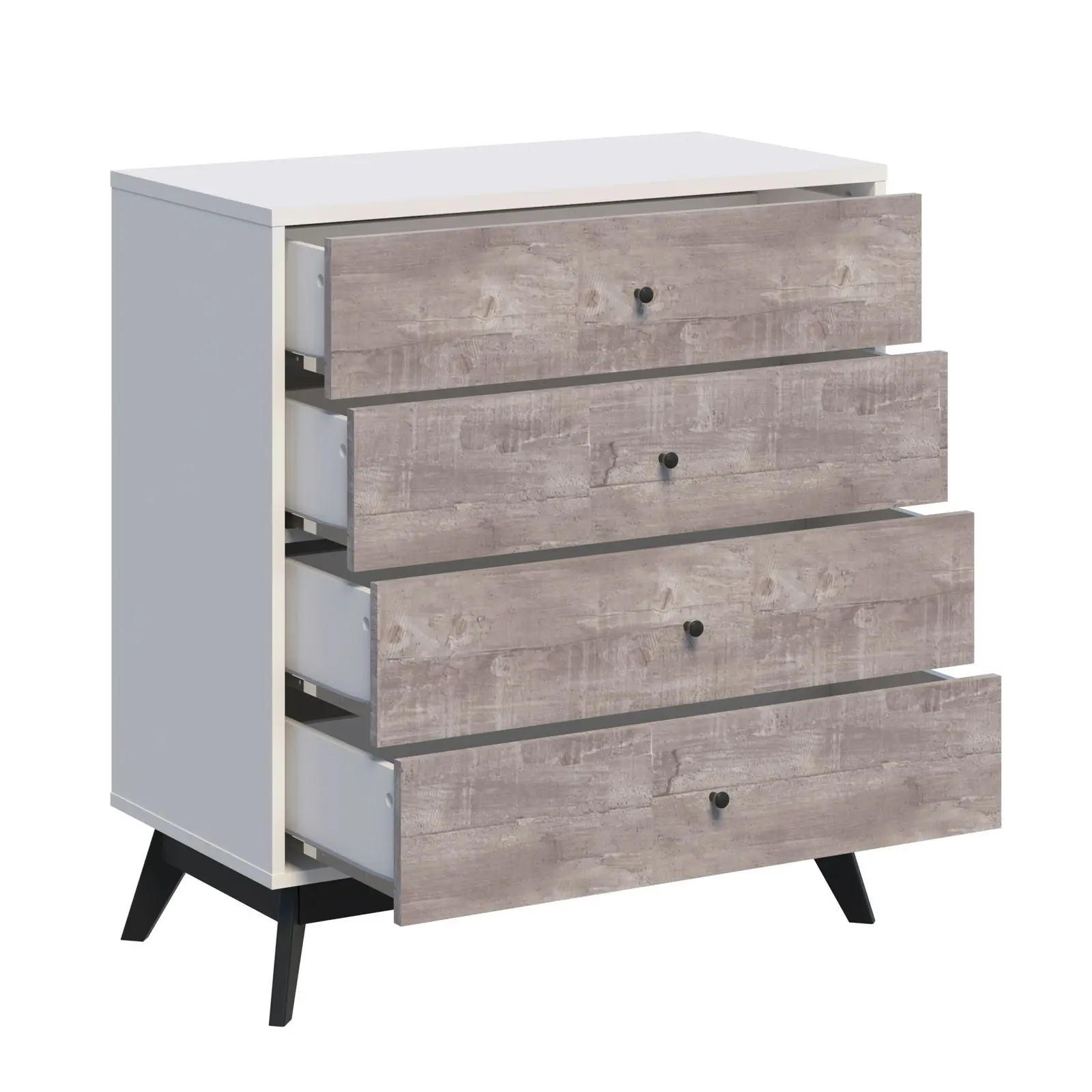 Bella Bedroom Set: 4 Chest of Drawers and 2 Bedside Tables Complete Furniture Collection