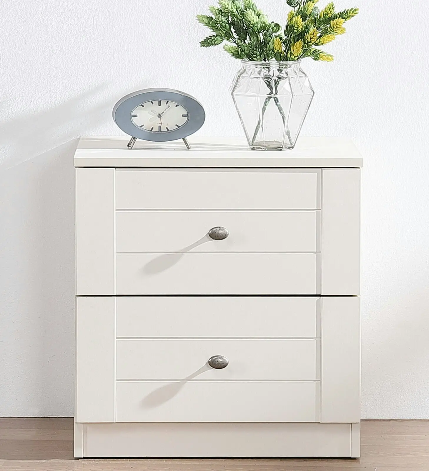 HARRIET Bedside Table Chest Of 2 Drawers White