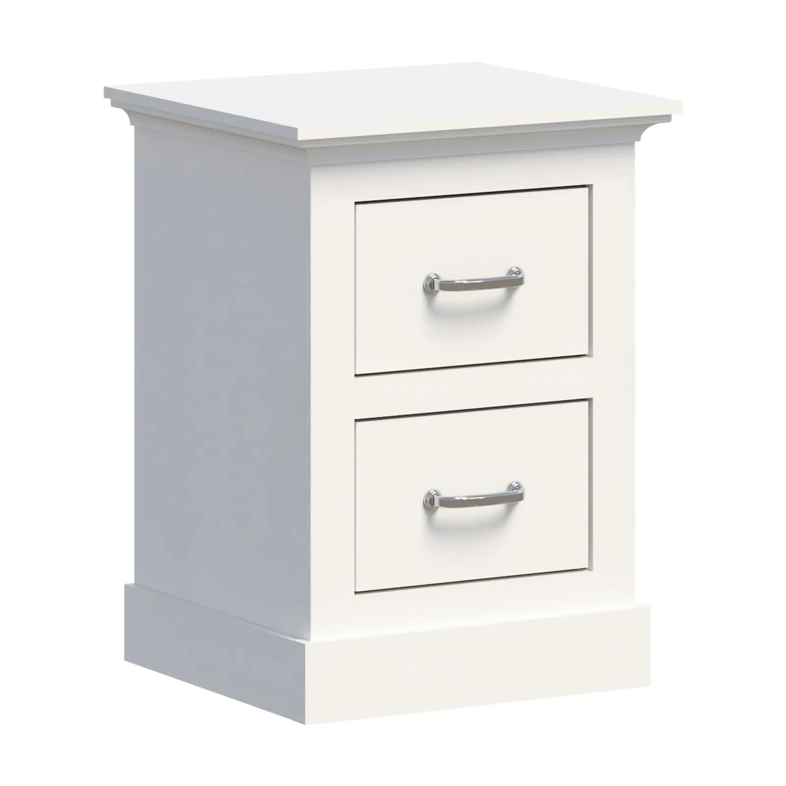 Ashford White 2 Drawer Bedside Table  Elegant Storage Solution for Your Bedroom