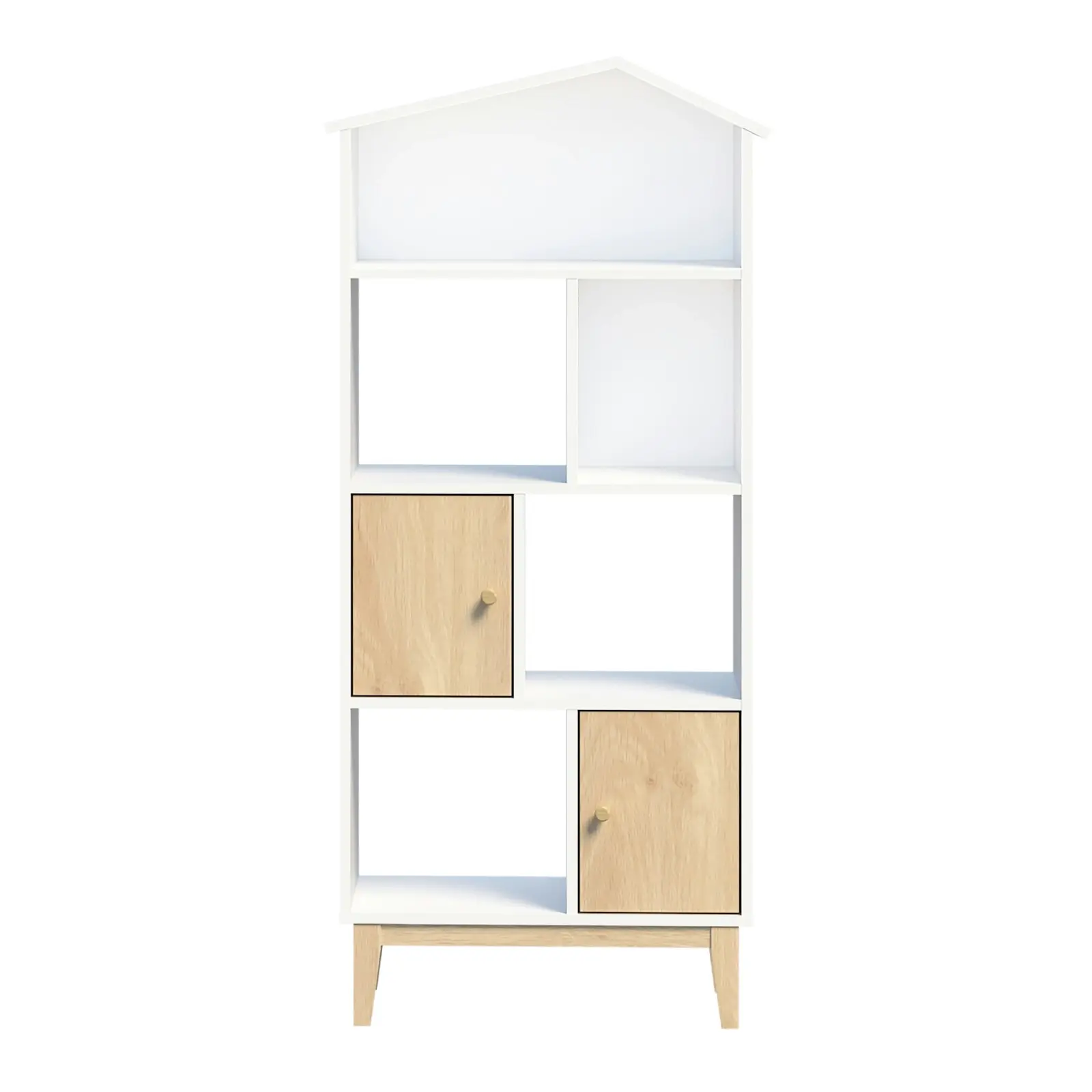 House Kids Bookshelf Wooden Children's Bookcases with Storage