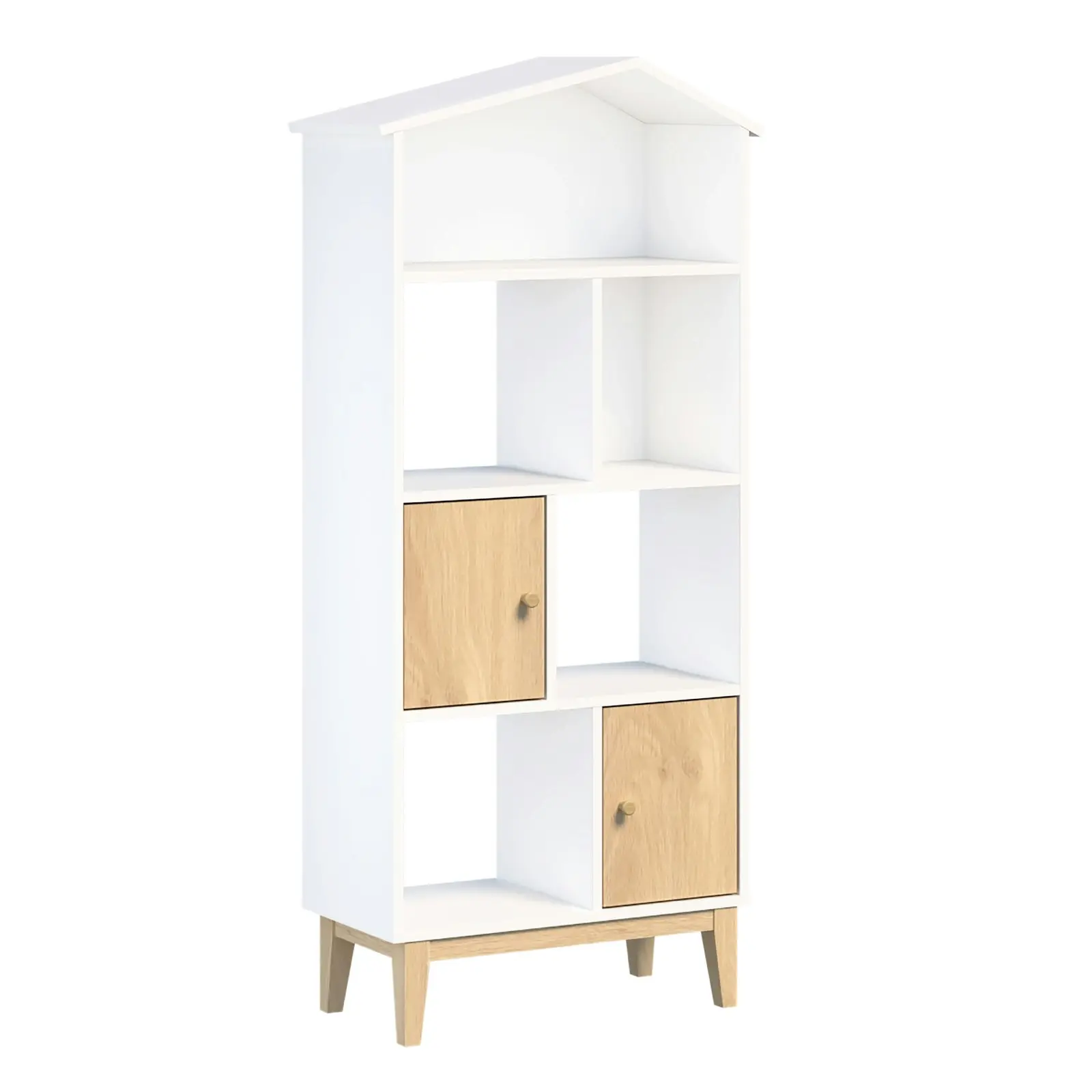 House Kids Bookshelf Wooden Children's Bookcases with Storage