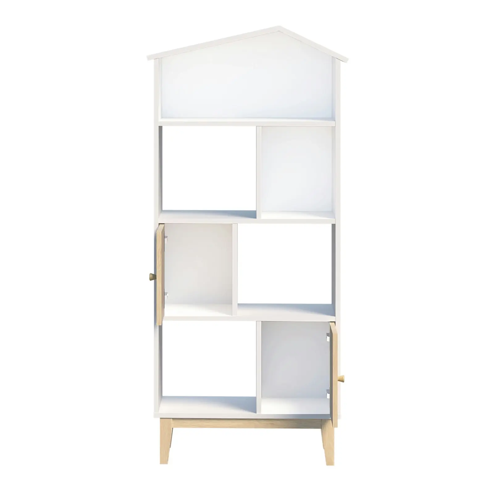 House Kids Bookshelf Wooden Children's Bookcases with Storage