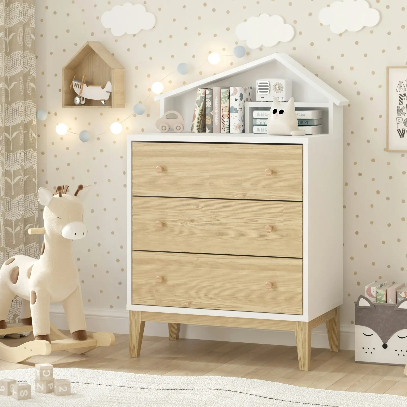 House Kid 3 Chest of Drawers Chest Stoage Cabinet | Children's Bedroom Furniture for Stylish Storage