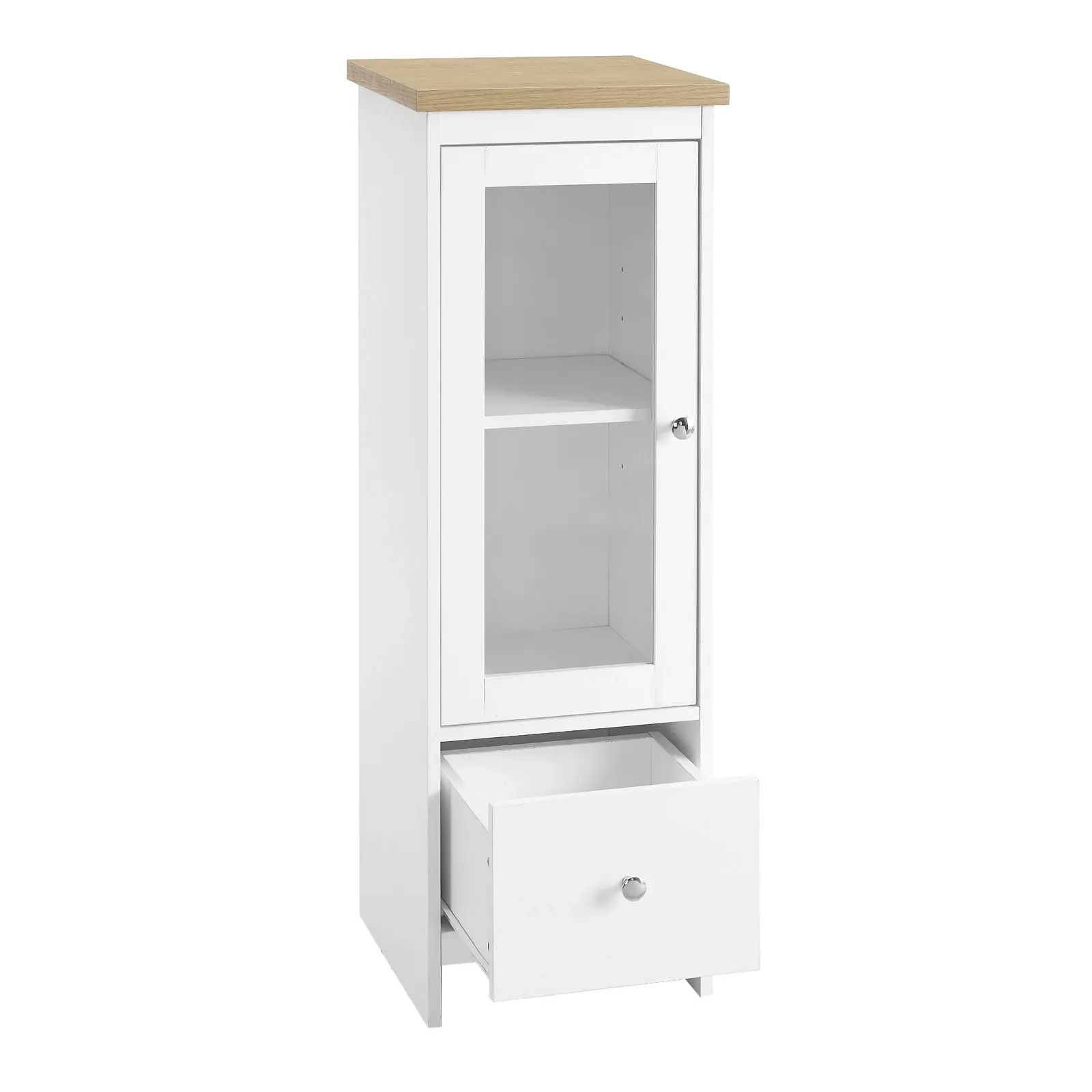 Glass Door Bathroom Cabinet | Durable Storage for Towels Toiletries