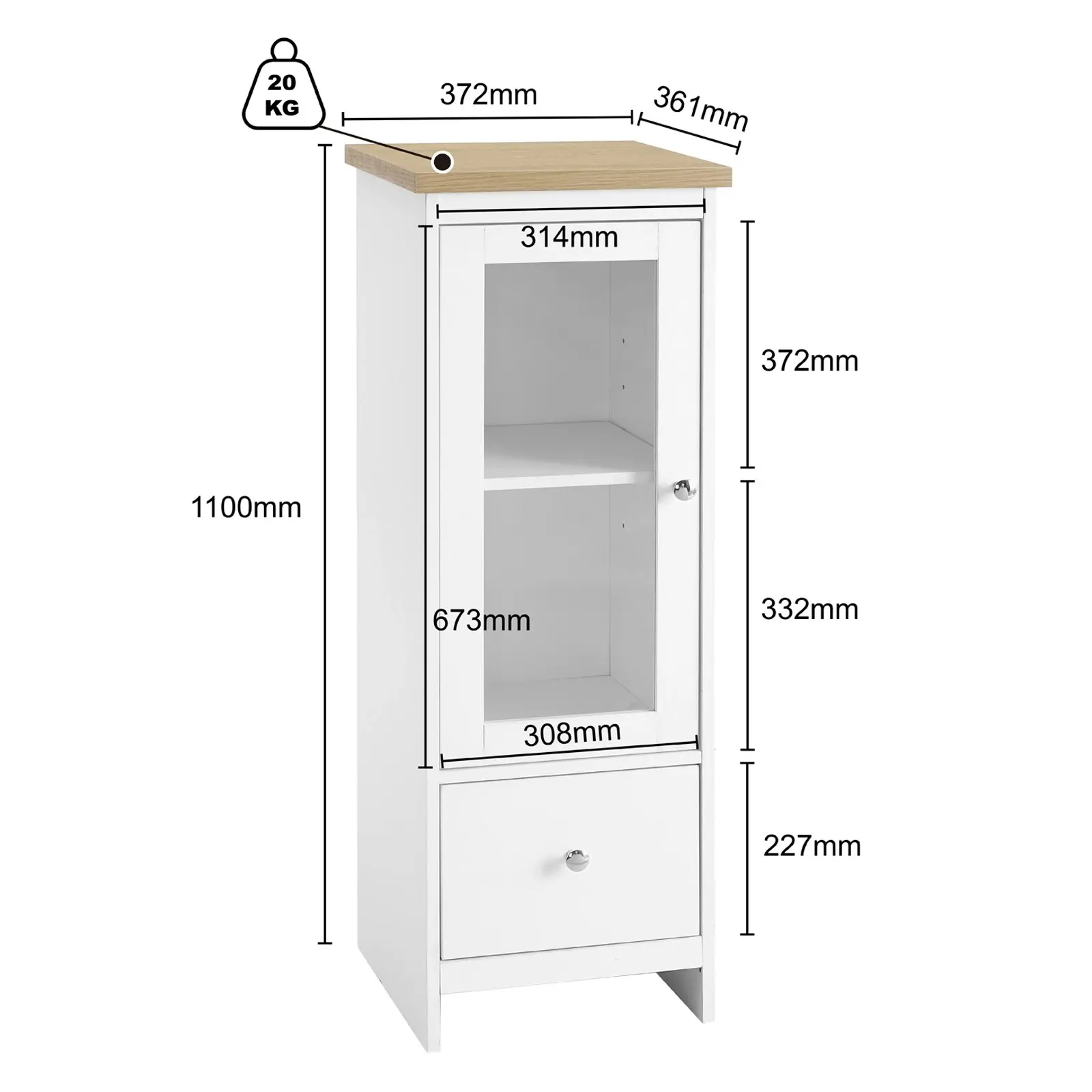 Glass Door Bathroom Cabinet | Durable Storage for Towels Toiletries