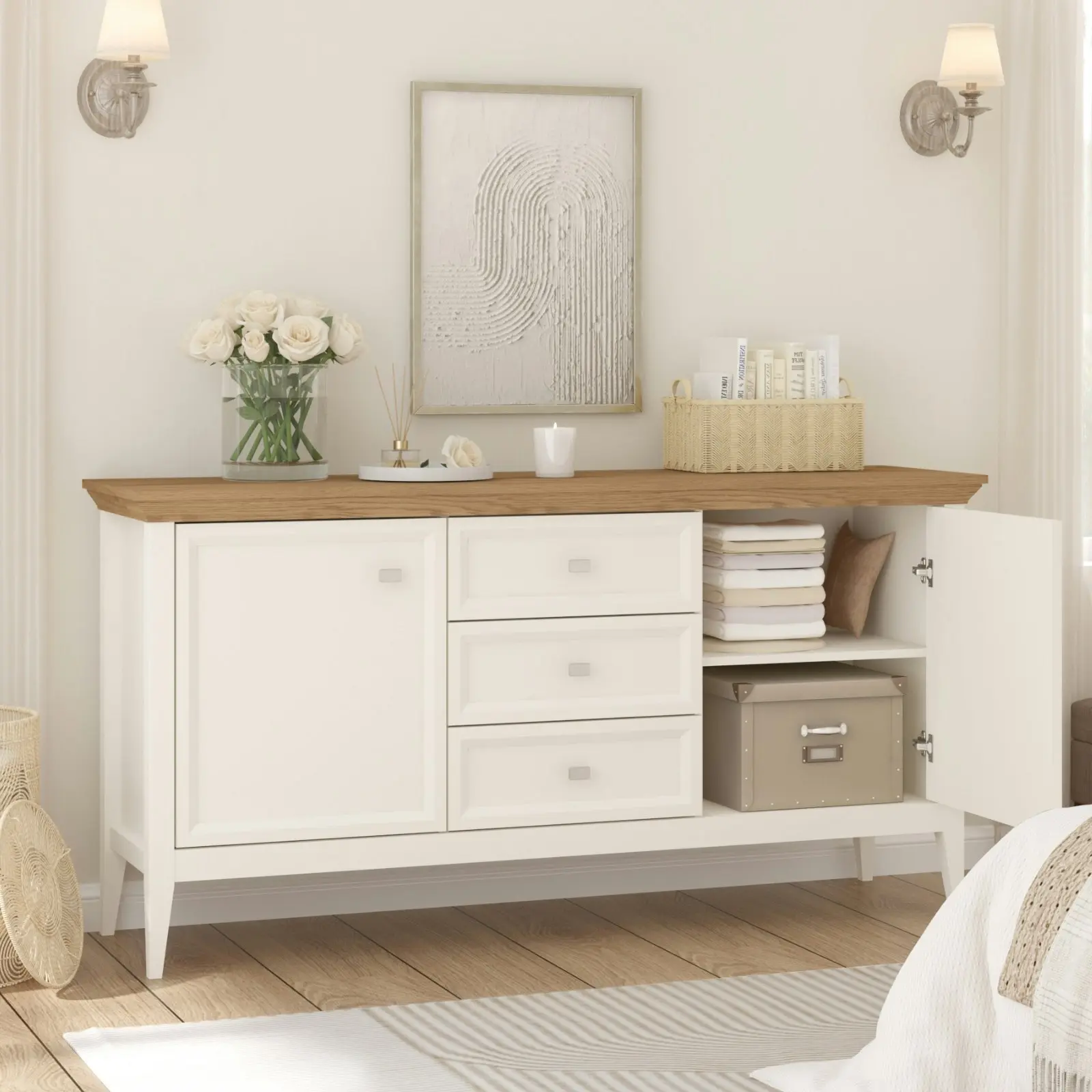 Coogee 2 Door 3 Drawer Large Buffet Sideboard with Dresser | Elegant & Versatile Storage Solution