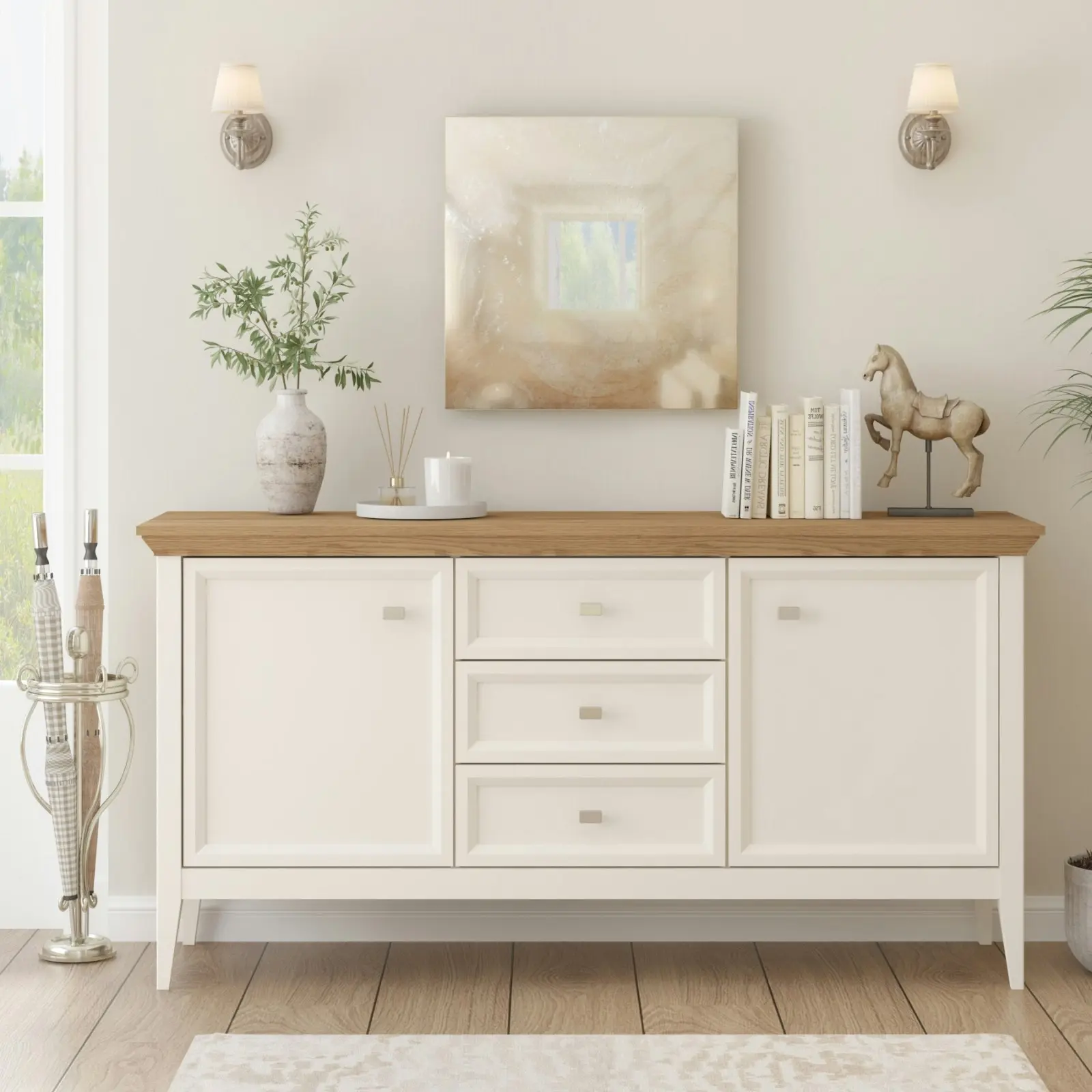 Coogee 2 Door 3 Drawer Large Buffet Sideboard with Dresser | Elegant & Versatile Storage Solution