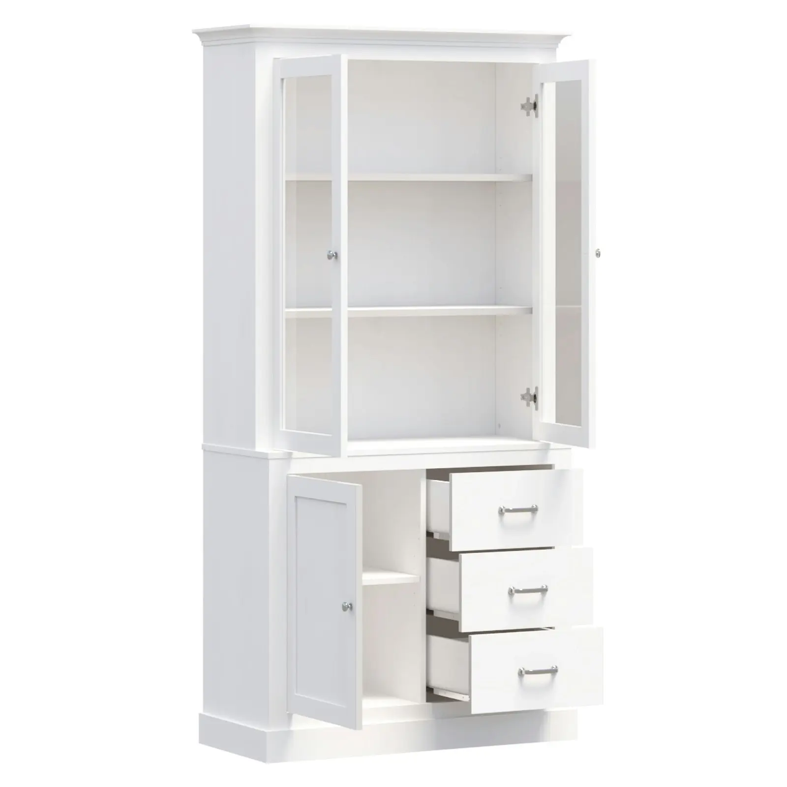 Ashford Chest of 6 Drawers White + Ashford Display Storage Cabinet