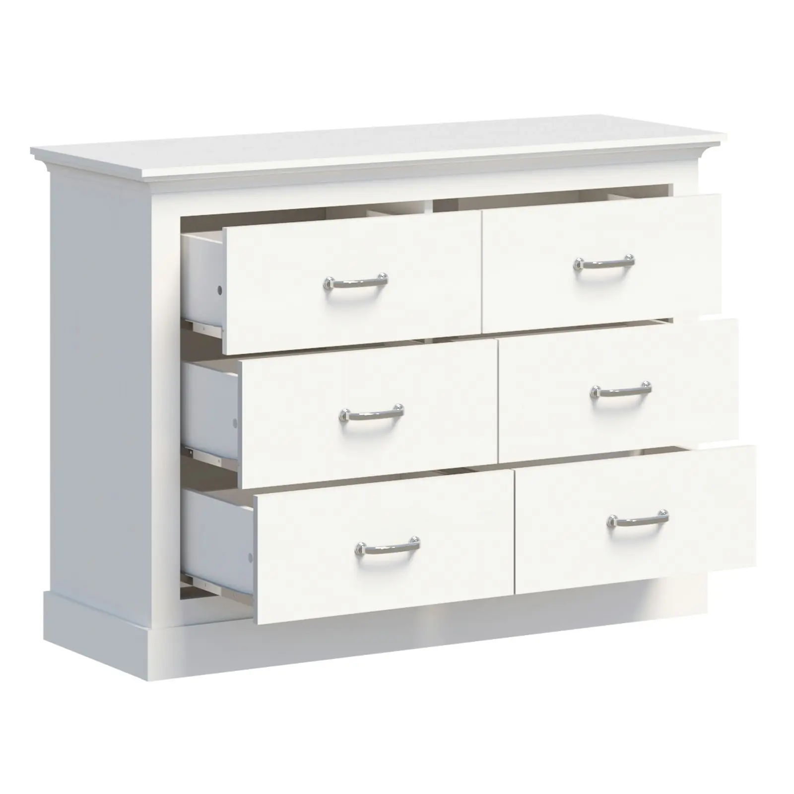 Ashford Chest of 6 Drawers White + Ashford Display Storage Cabinet