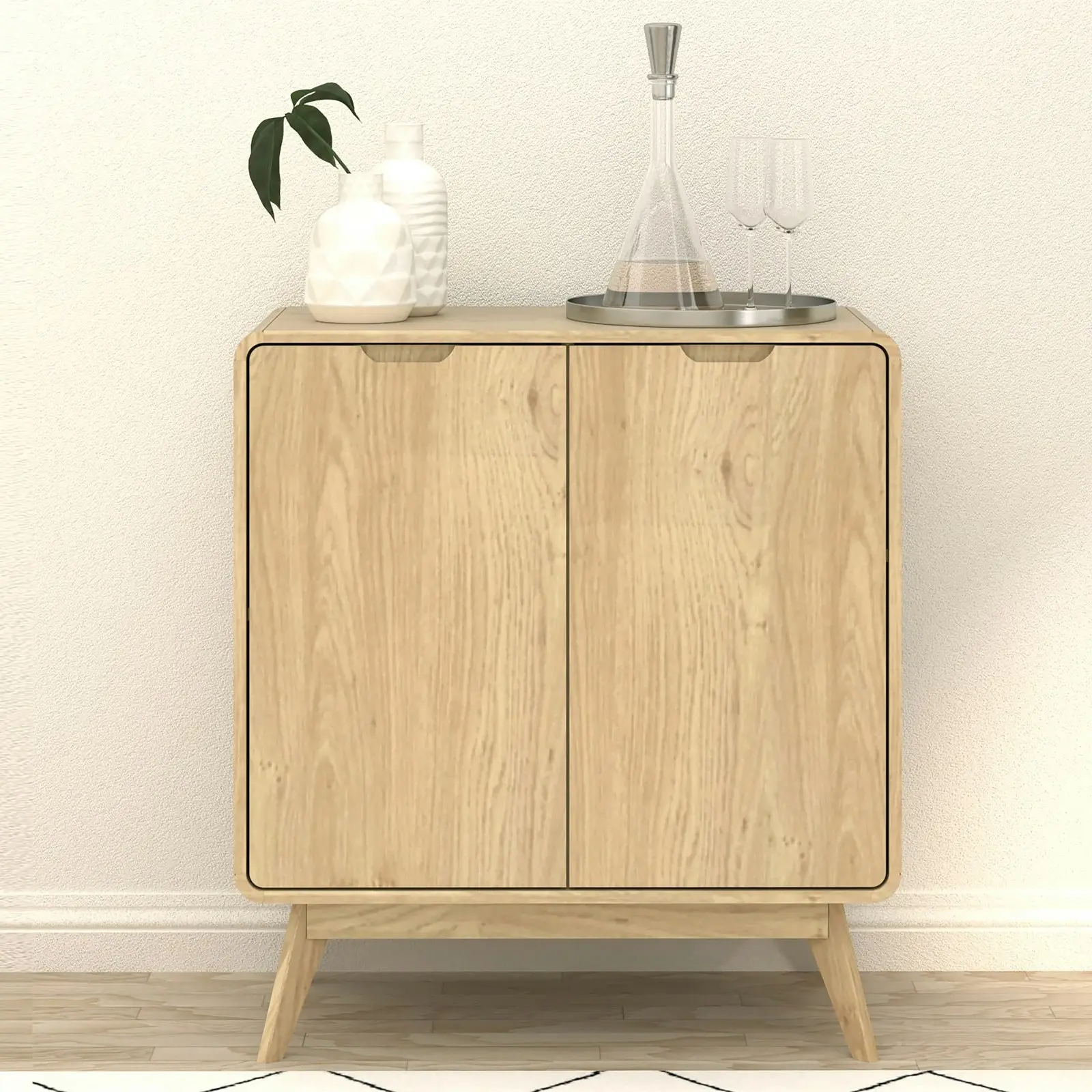 Wabi-Sabi 2 Door Compact Sideboard with Wine Racks | Elegant Storage for Dining & Living Rooms