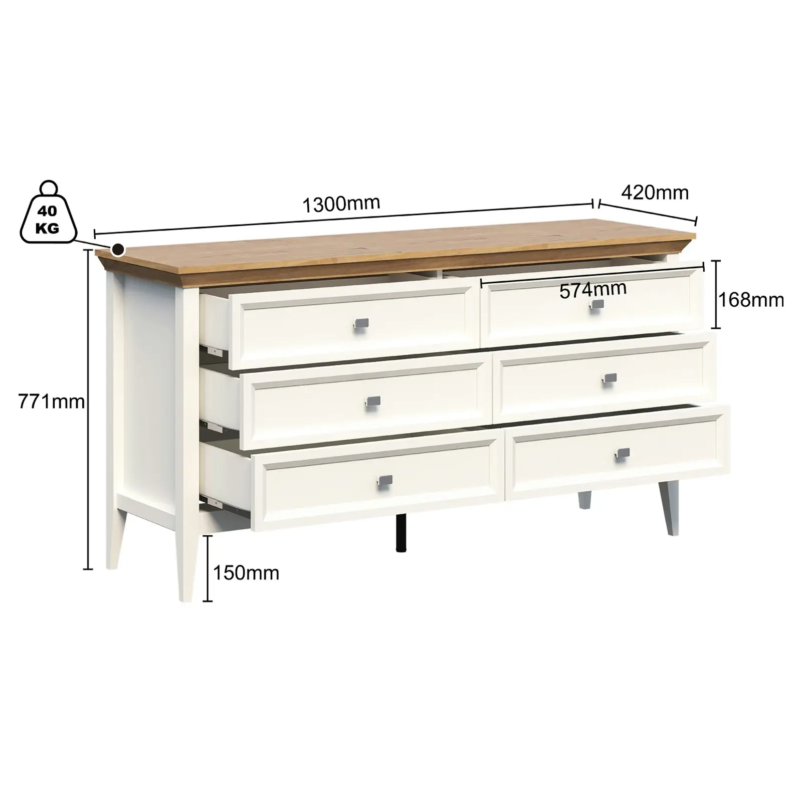 Coogee 5 Chest of Drawers, 6 Chest of Drawers Dresser, and Bedside Table Set  Complete Storage Solutions