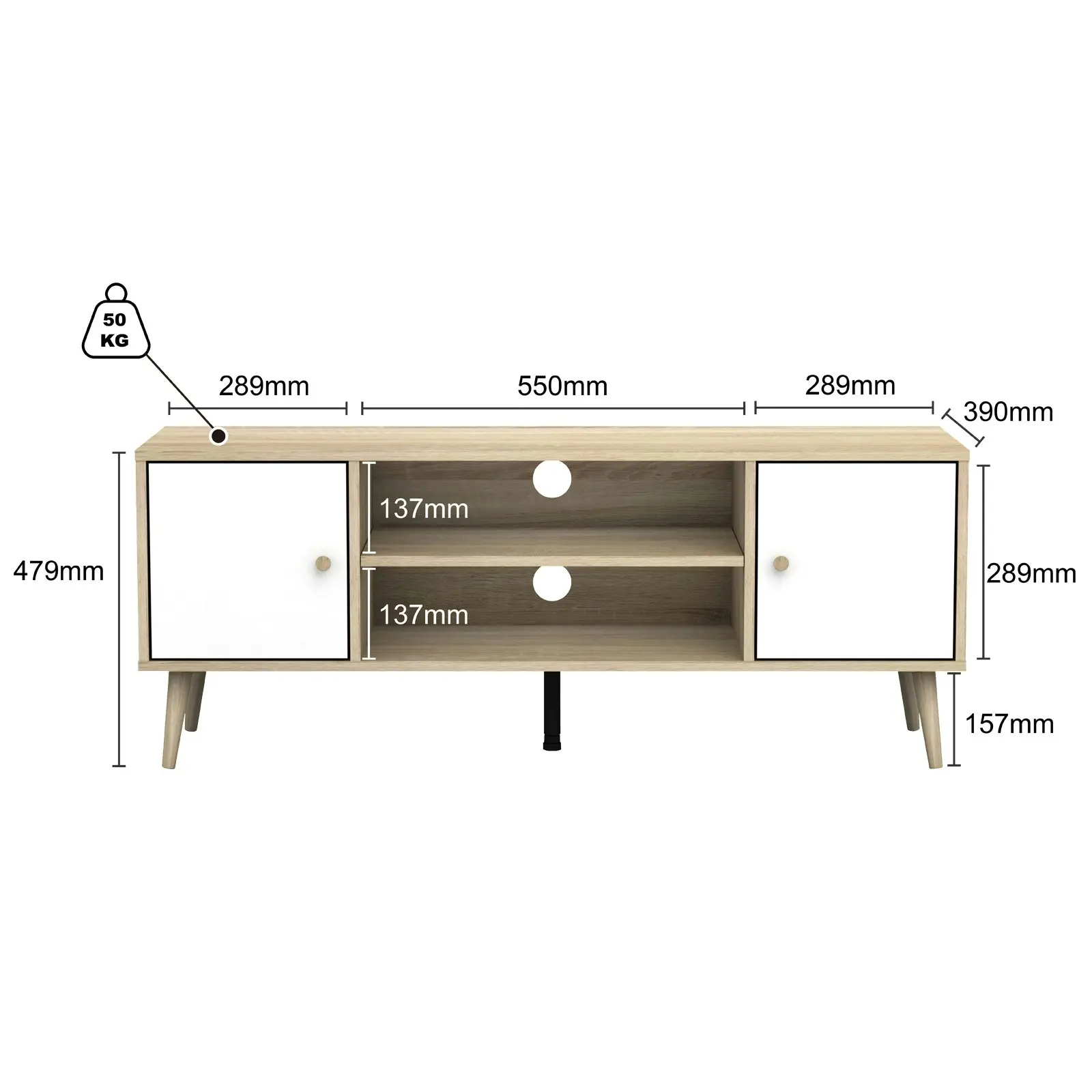 Adriana TV Cabinet | 120CM 2 Door Entertainment Unit for Stylish Living Room