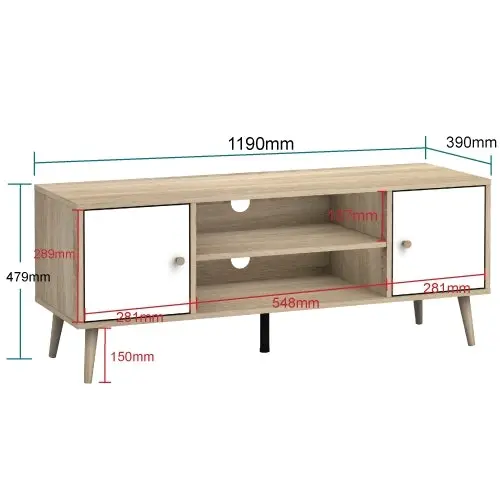 Adriana TV Cabinet | 120CM 2 Door Entertainment Unit for Stylish Living Room