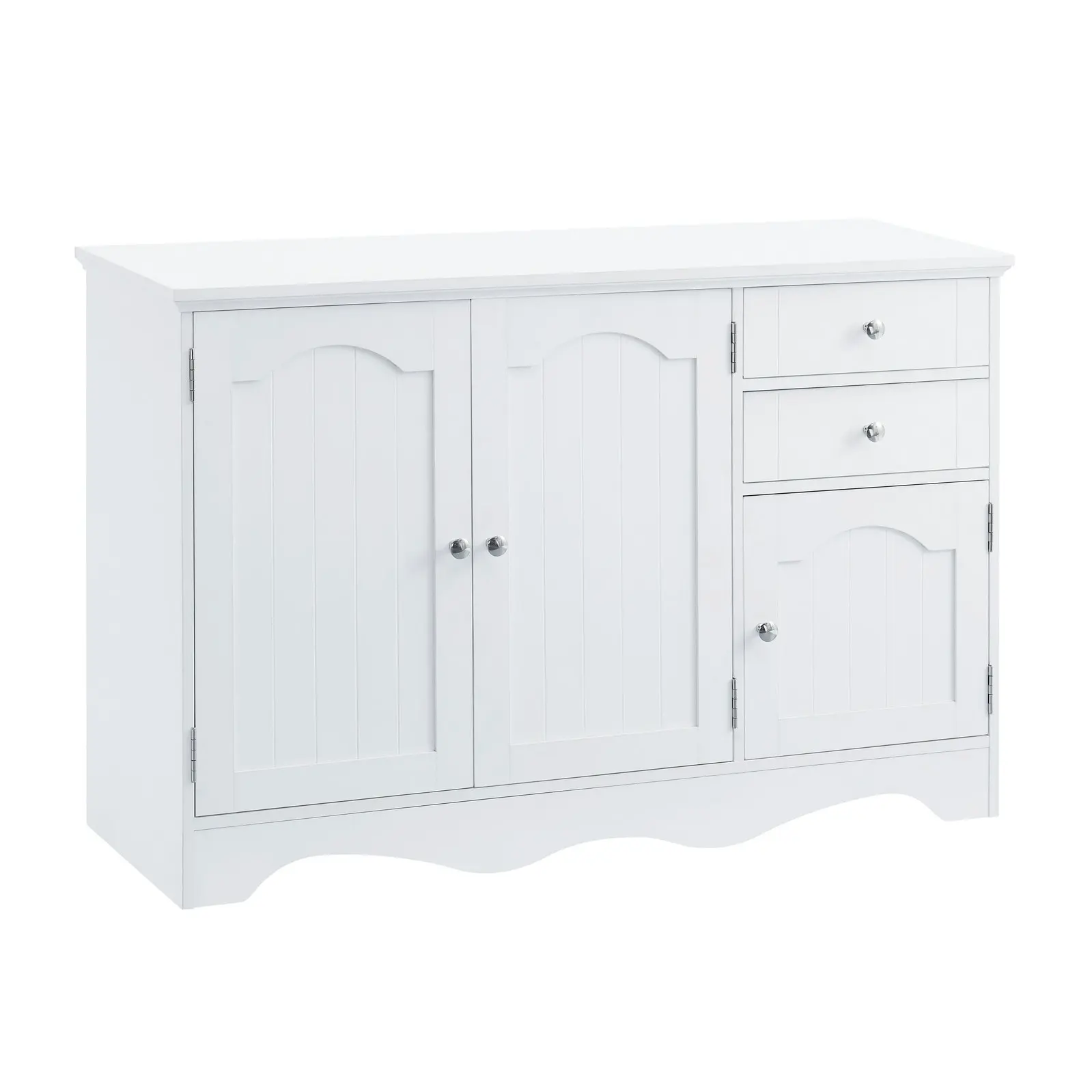 Cosmoliving Buffet Sideboard White 2-Drawer 3-Door Hallway Console Buffet Storage Cabinet