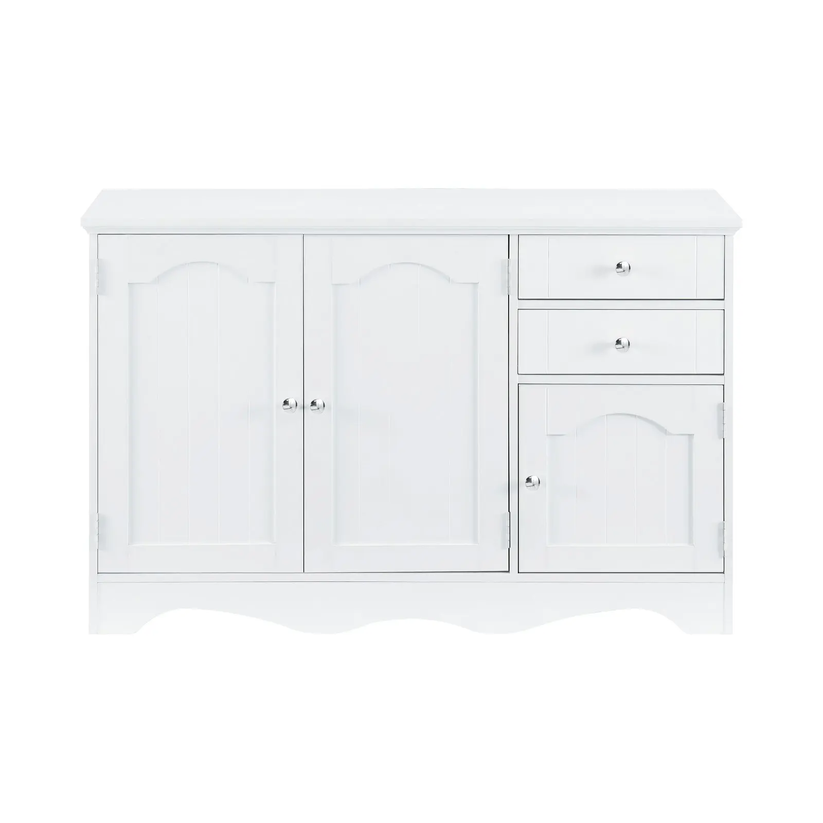 Cosmoliving Buffet Sideboard White 2-Drawer 3-Door Hallway Console Buffet Storage Cabinet