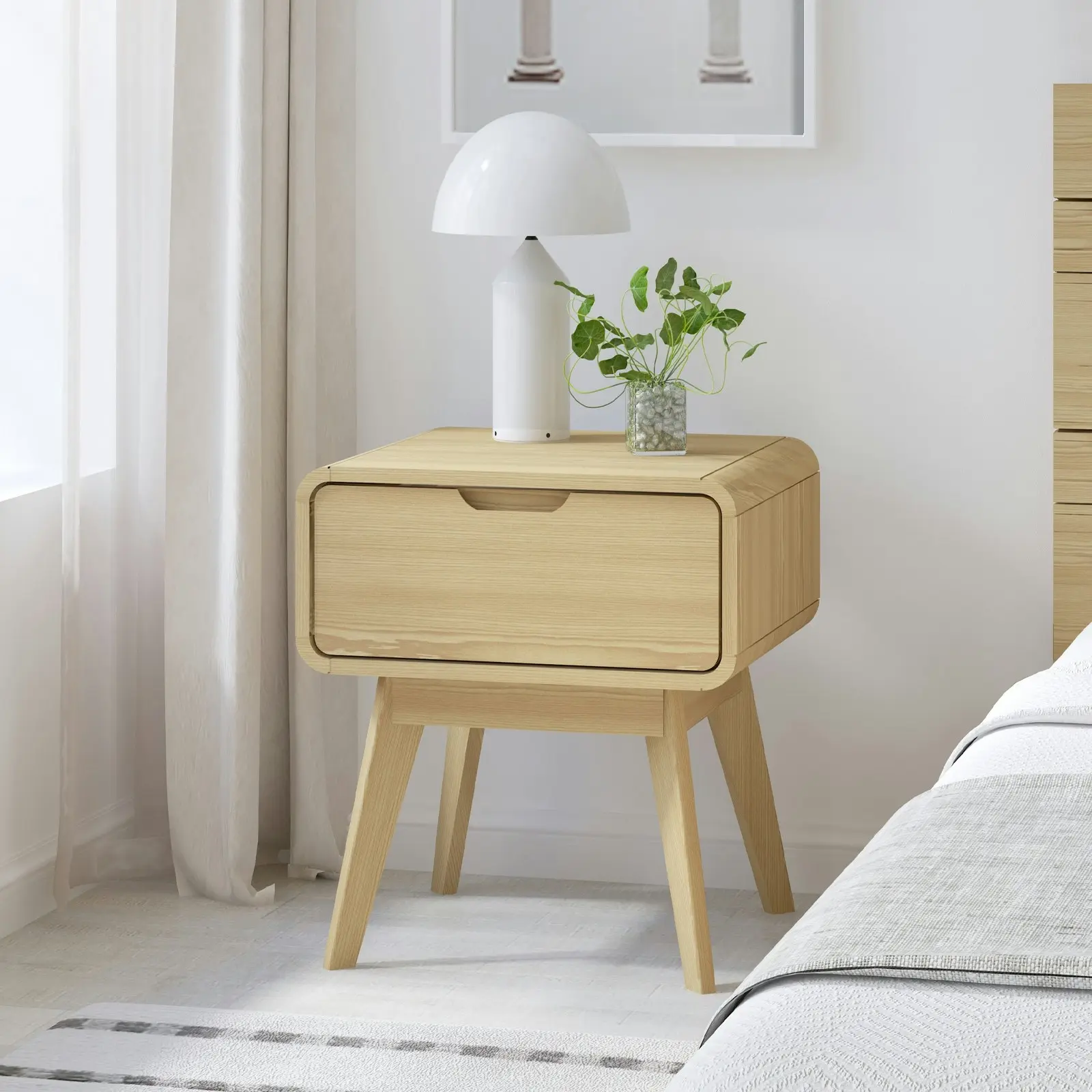 Cosmoliving Bedside Table 1-Drawer Lamp Table