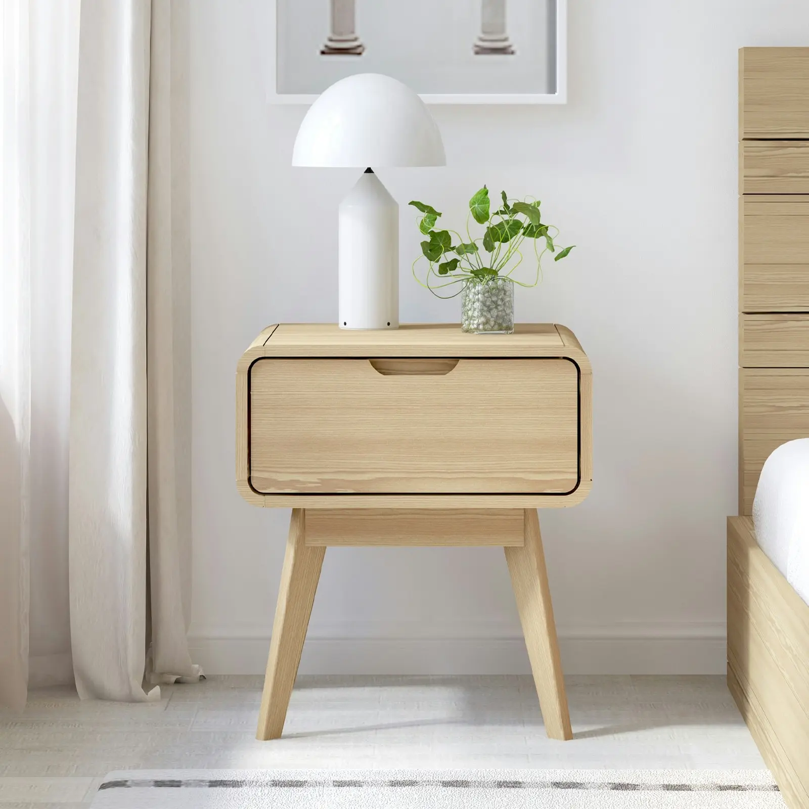 Cosmoliving Bedside Table 1-Drawer Lamp Table