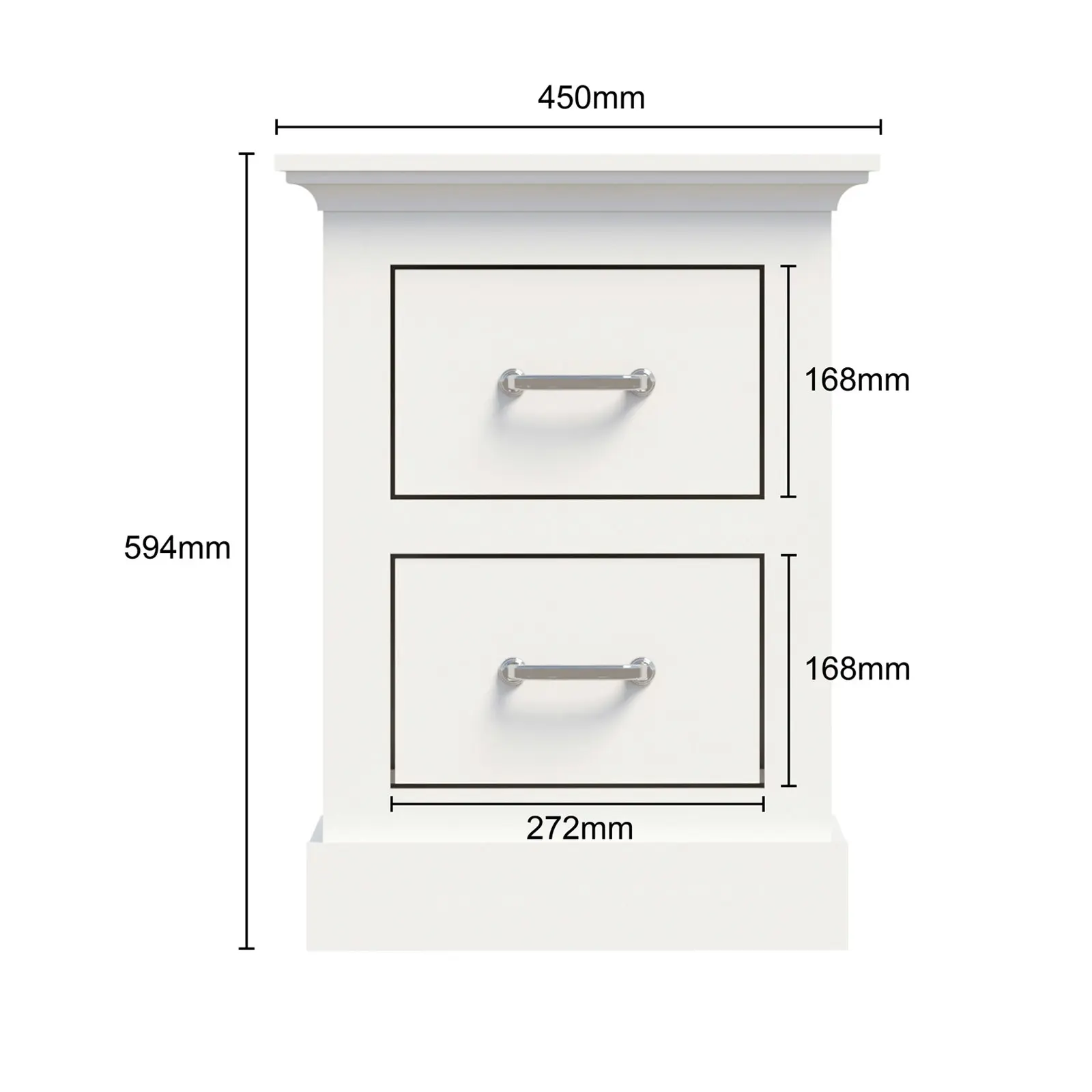 Cosmoliving Bedside Table Side Table Storage Cabinet x 2 White