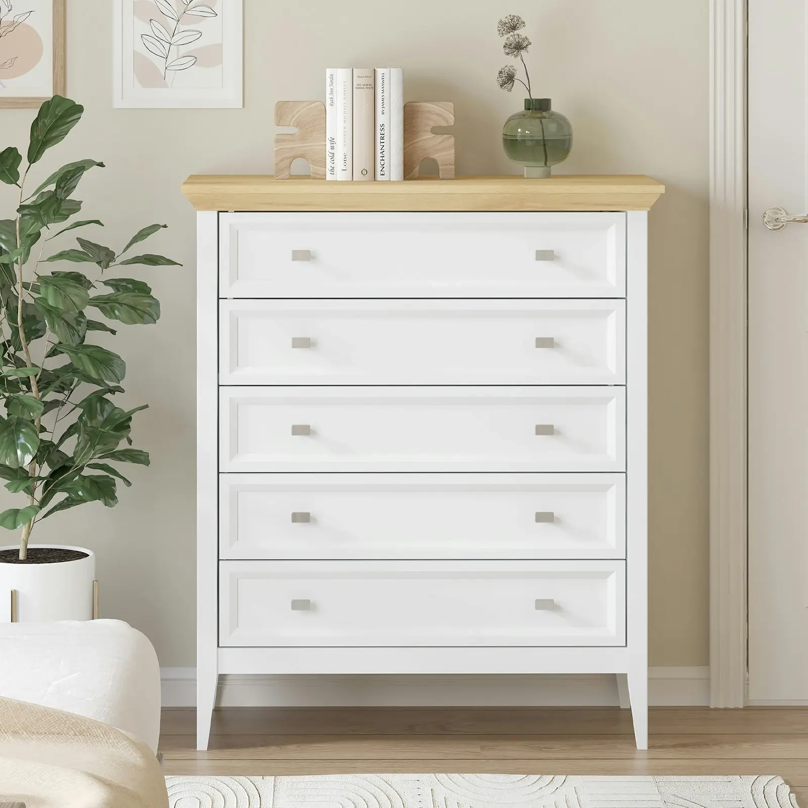 Cosmoliving Coogee 6 Chest Tallboy Dresser + 5 Chest of Drawers + Bedside Table Set