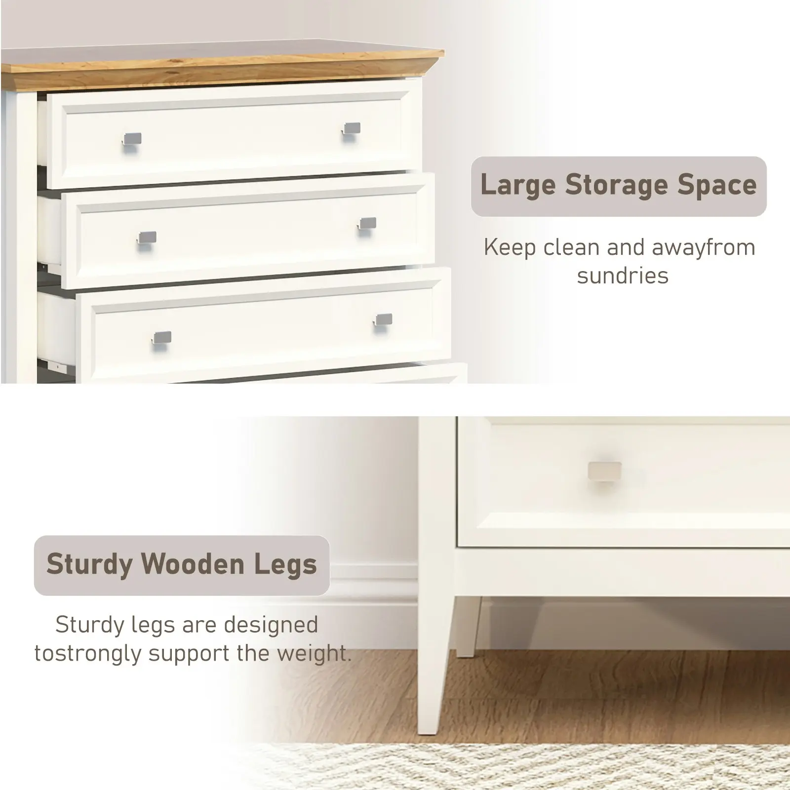 Cosmoliving 5 Chest of Drawers + 6 Chest Tallboy Dresser + Console Table