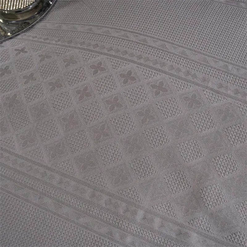 100% Cotton Waffle Jacquard Quilt Doona Duvet Cover Set Dark Grey