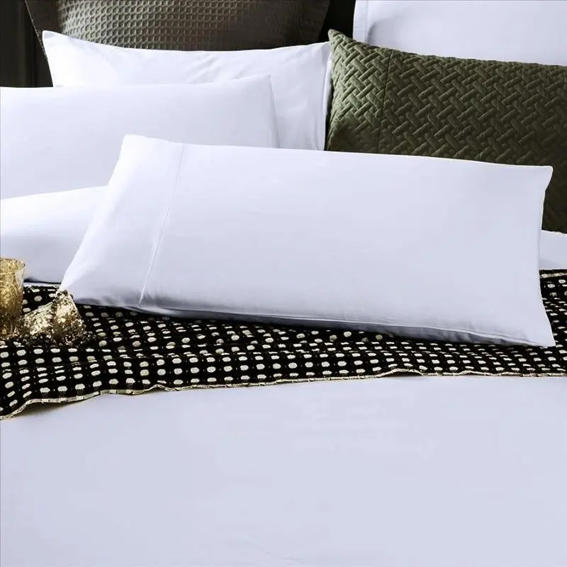 Bamboo Cotton 650TC Sateen Plain White Doona Quilt Cover Set