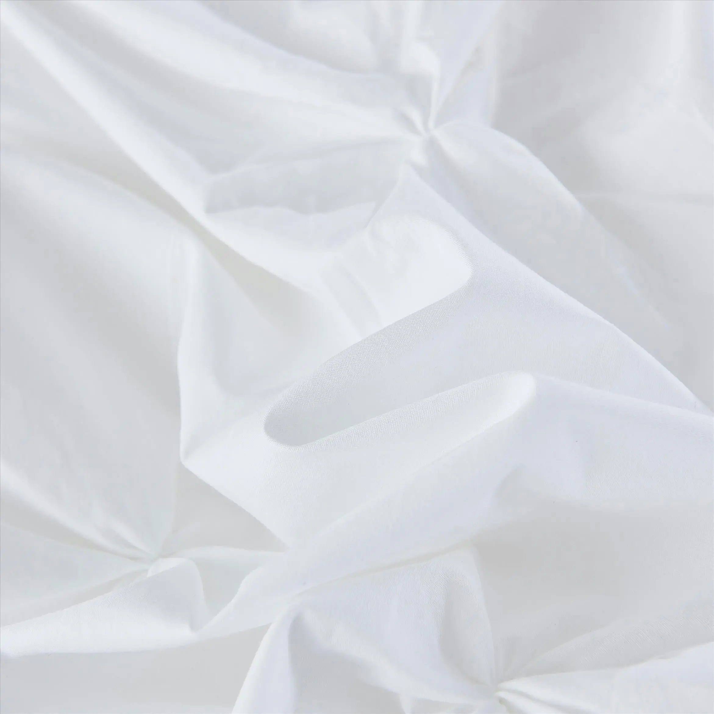 Cotton White Diamond Pinch Pleated Pintuck Doona Quilt Cover Set