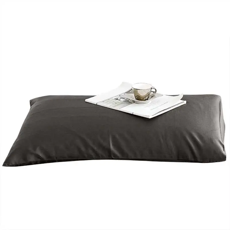 A Pair of 100% Cotton 650TC Sateen Pillowcases Dark Grey Colour 48x73cm