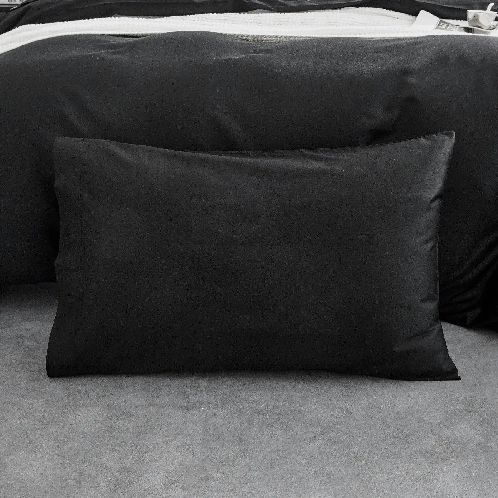 100% Cotton 650TC Sateen Black Quilt Cover Set