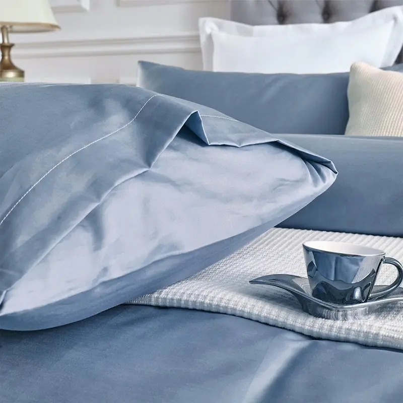 100% Cotton 650TC Sateen Silver Blue Quilt Doona Cover Set