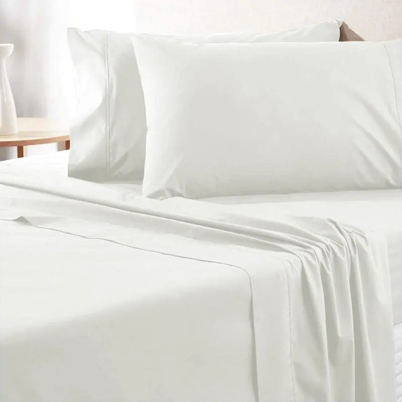 A pair of 1000tc Long Staple 100% Cotton Sateen OffWhite Pillow slips pillowcases