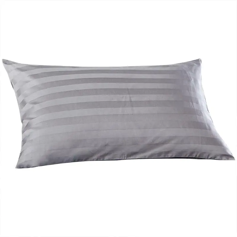 A Pair of 100% cotton Pillowcases Sateen Striped Standard Pillow slips 48x73cm