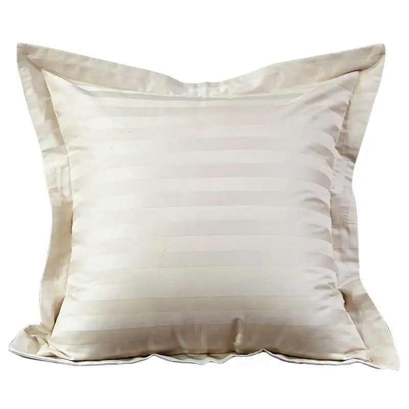 A Pair of 500TC 100% cotton Striped European Pillow Cushion cover 65x65+5cm