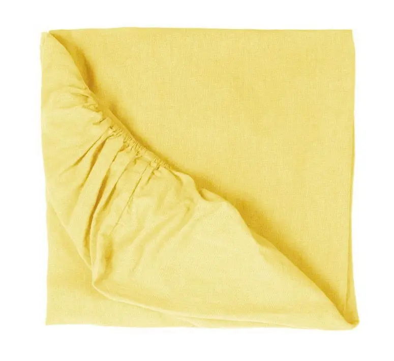 Soft Jersey PolyCotton Yellow Coloured Fitted Sheet Queen Size