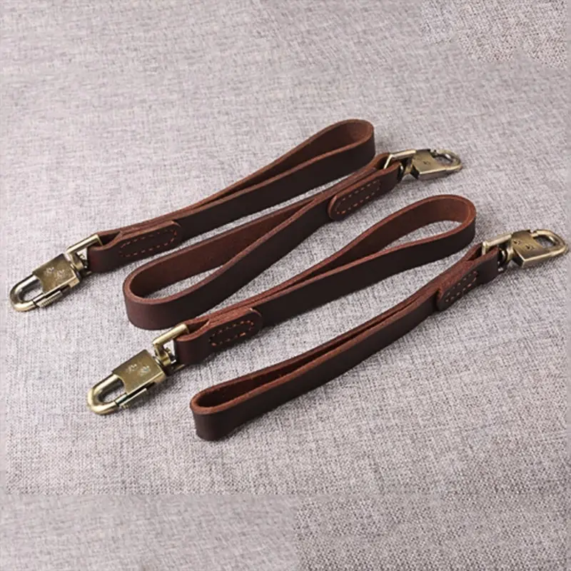 Top Quality Handmade Dog Collar Genuine Real Leather Dog Short Leash Lead