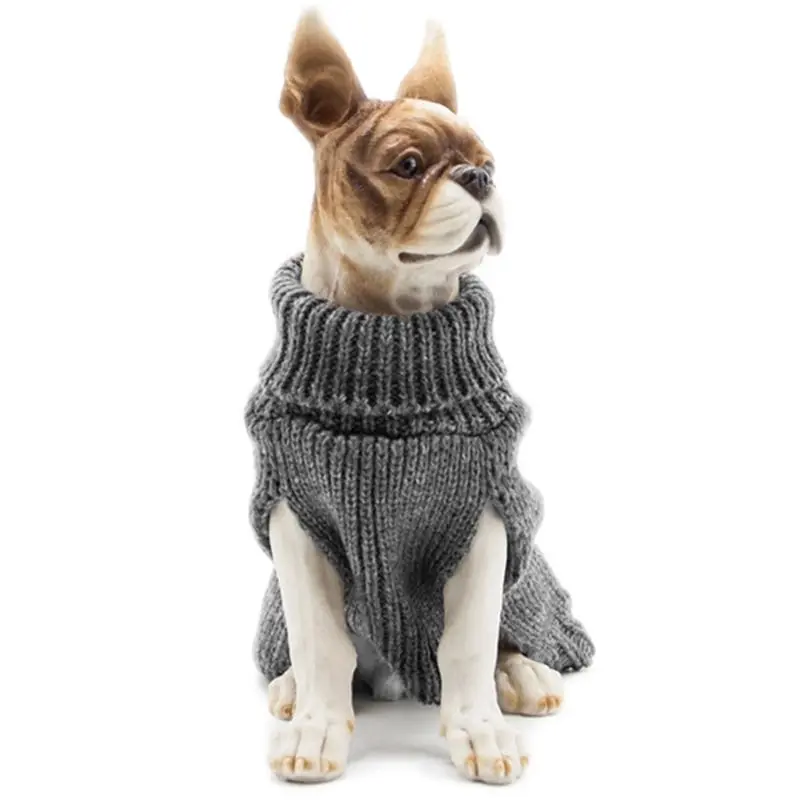 Dog Pet Cat Winter Knitted Sweater Coat Vest Warm Outfit S M L XL - Grey