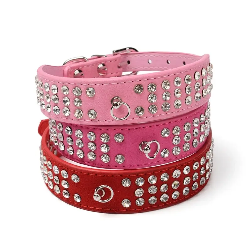 2 x Dog collars BlingBling Rhinestone Dog Puppy Pet Collars XS S M L