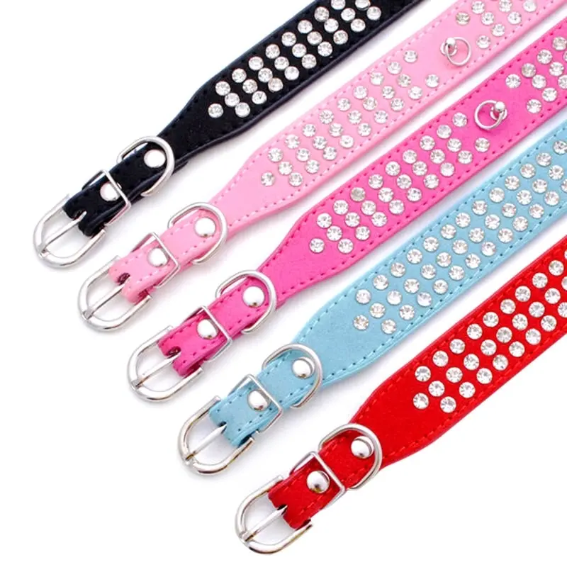 2 x Dog collars BlingBling Rhinestone Dog Puppy Pet Collars XS S M L