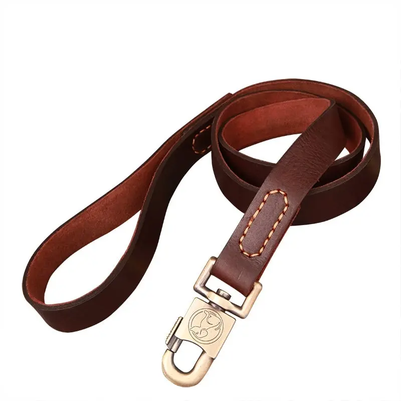 Top Quality Handmade Genuine Leather Dog Leash Lead 130cm x 2.5cm