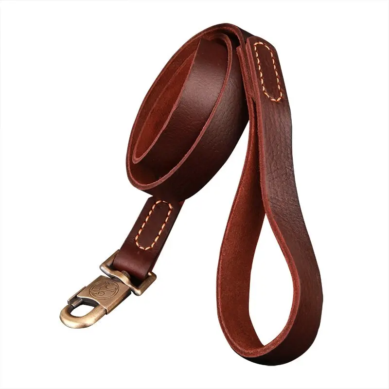 Top Quality Handmade Genuine Leather Dog Leash Lead 130cm x 2.5cm