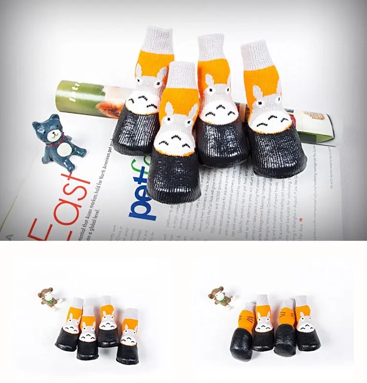 Pet Dog WaterProof Rain Socks Shoes Boots Non-slip Rubber Socks Totoro Japan