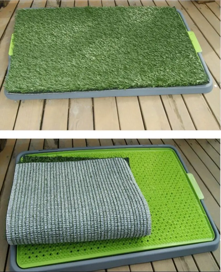 Large 86x68cm Portable Dog Pet Training Potty Patch Grass Toilet Loo Tray