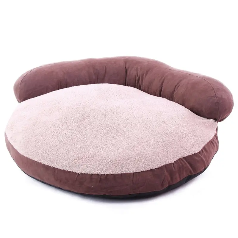 Dog Bed Sofa Soft Warm Cozy Cushioned Plush Fleece Dog Bed Sofa Chocolate