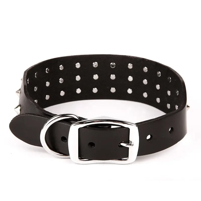 Top Quality Handmade Genuine Leather Studded Dog Collar S M L