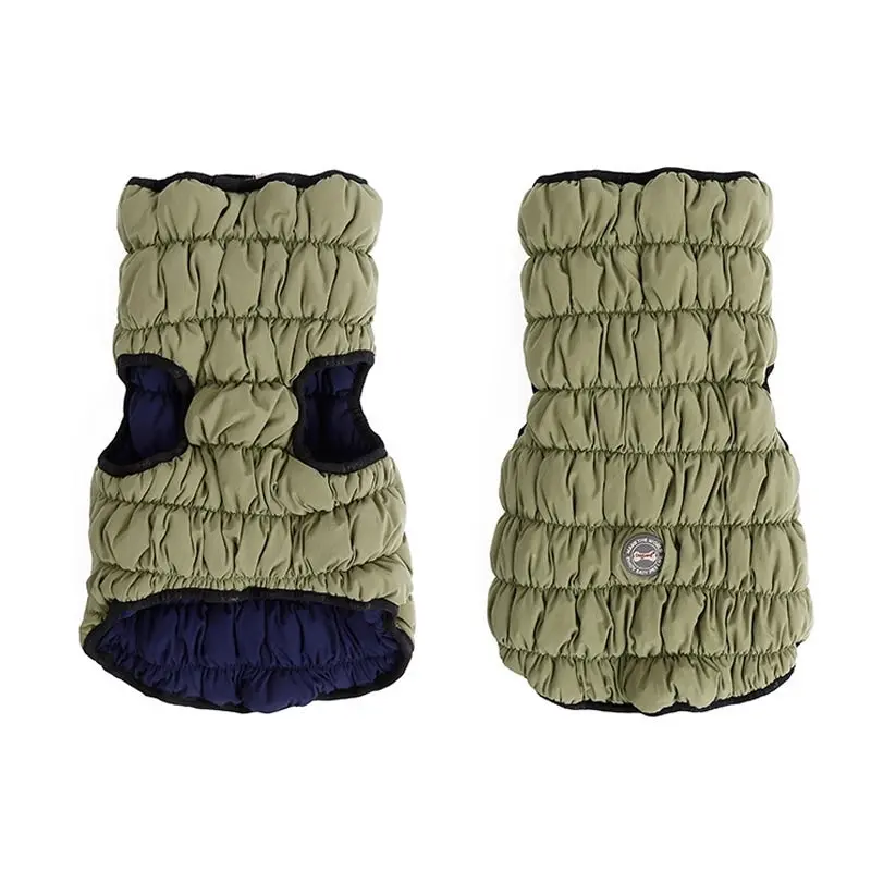 Pet Dog Winter Warm Vest Coat Jacket Reflective Green Blue