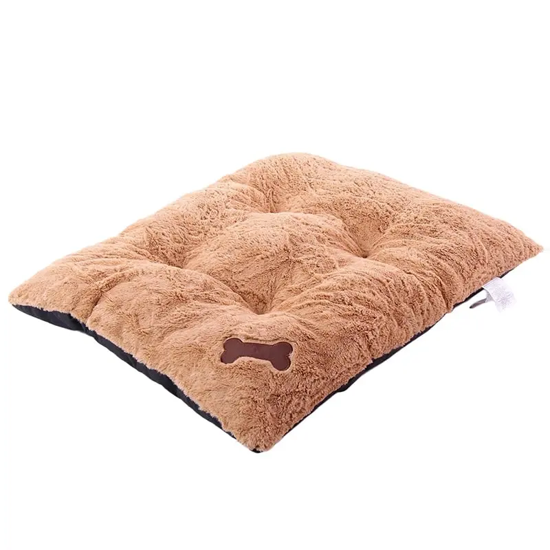 Super Soft Dog Bed Mat Cushion Tufted Fleece Dog Floor Mat Pad Sandy Brown