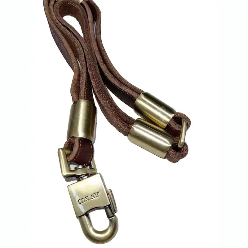 Dog leash Superior Quality Genuine Real Ox Leather Foldable Dog Leash Lead