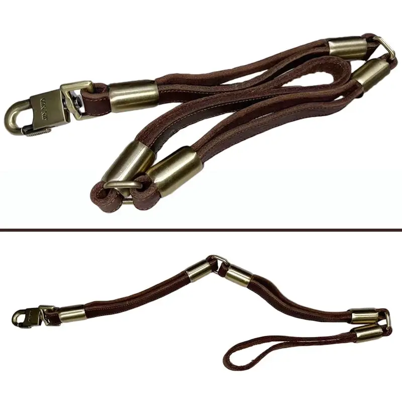 Dog leash Superior Quality Genuine Real Ox Leather Foldable Dog Leash Lead